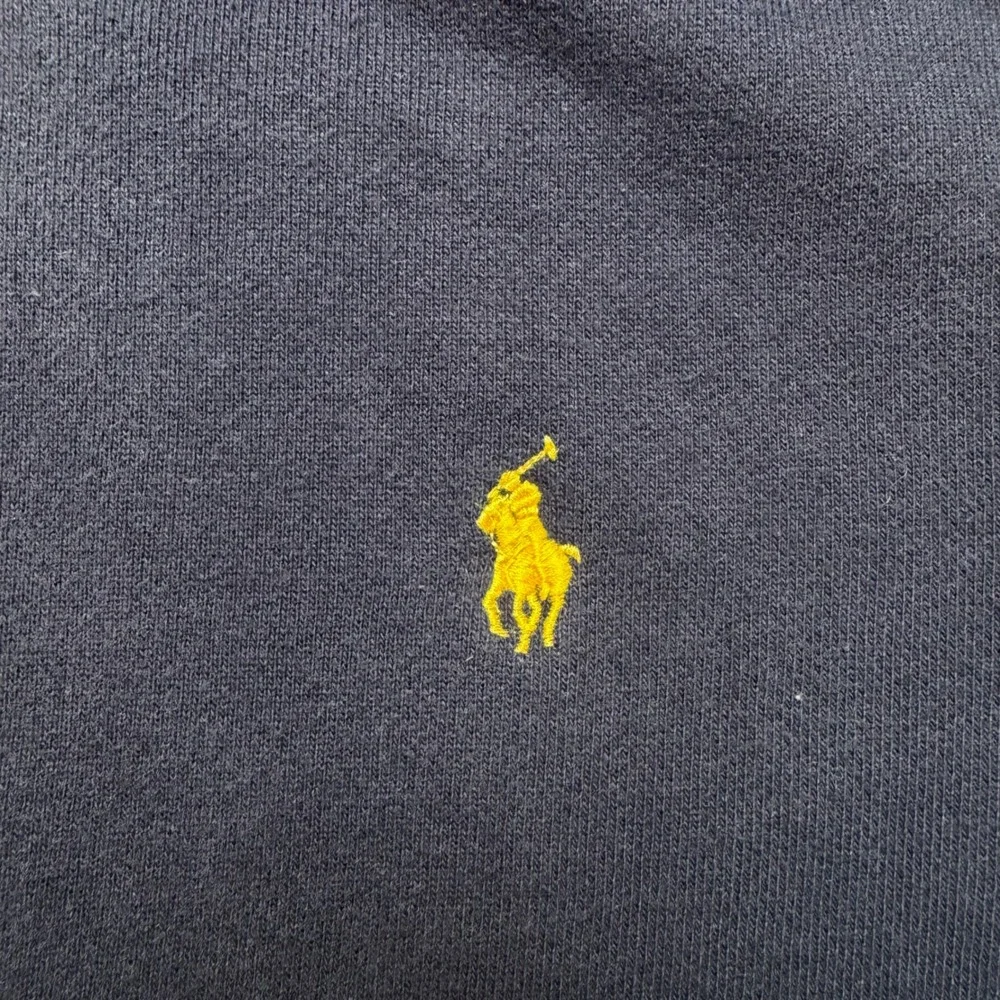 Polo Ralph Lauren Hoodie Mens Large Navy Blue Yellow Pony Full Zip Sweatshirt